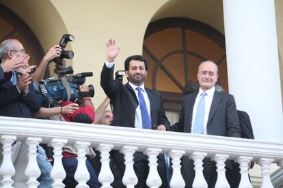 Abdullah Al Thani, en el ayuntamiento de Málaga.