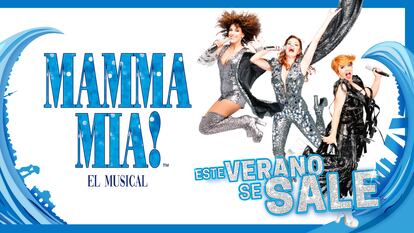 Cartel de 'Mamma Mía! El Musical', que se puede ver en el Teatro Rialto de Madrid.