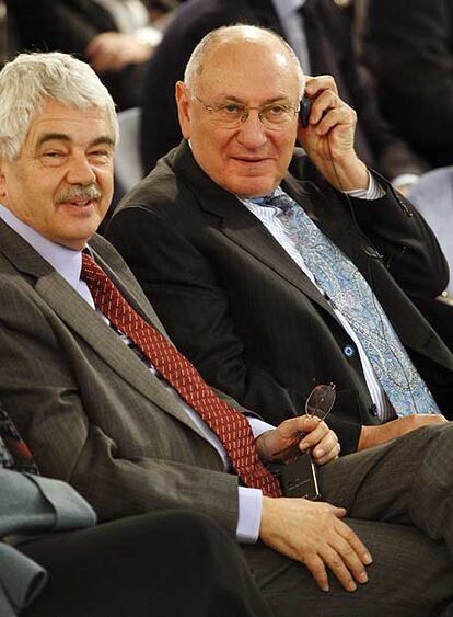 Pasqual Maragall y Zaven Khachaturian, el jueves durante unas jornadas sobre alzhéimer.
