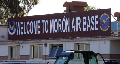 Entrada a la base a&eacute;rea de Mor&oacute;n de Frontera (Sevilla).  