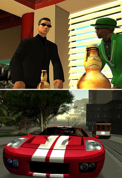 Dos imágenes del juego <i>Grand Theft Auto San Andreas.</i>