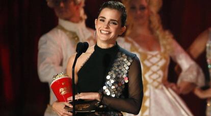  Emma Watson, en su discurso en los MTV Movie &amp; TV Awards 2017.
