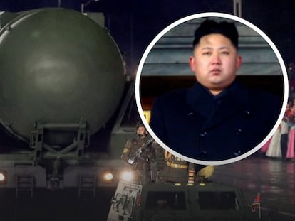 Así es el misil intercontinental Hwasong-20 de Corea del Norte que ha presentado en el desfile militar
