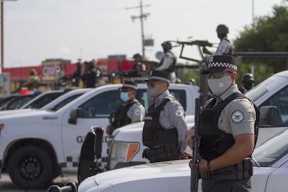 elementos de la Guardia Civil en Nuevo Laredo, Tamaulipas