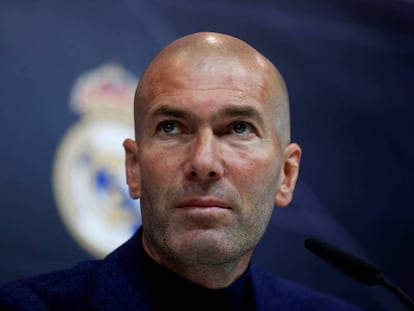 Zidane, na coletiva de imprensa.