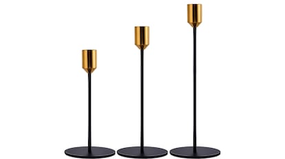 Candelabros de metal para la mesa de Navidad