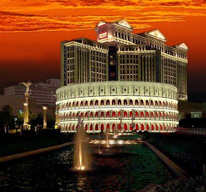 Vista del exterior del casino Caesars Palace de las Vegas.