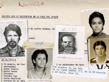 Algunas de las víctimas asesinadas por el régimen del general Óscar Humberto Mejía Víctores en Guatemala que aparecen en el registro del 'Diario Militar', también llamado 'Dosier de la Muerte'.