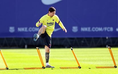 Messi, durante un entrenamiento en la Ciudad Deportiva del Barcelona.