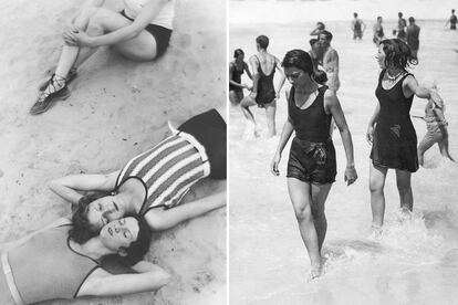 Fotografías en la playa de Martin Munkácsi.