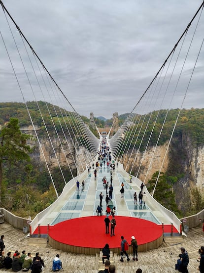 El puente de cristal de Zhangjiajie.