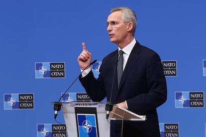 Jens Stoltenberg at NATO headquarters in Brussels on Wednesday.
