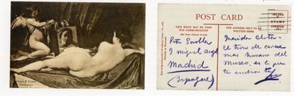 Postal enviada por Sorolla a su mujer, Clotilde, desde Londres.