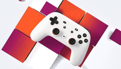 Mando de Google Stadia con fondo