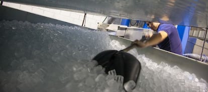 Una fábrica de hielo en San Fernando de Henares (Madrid).