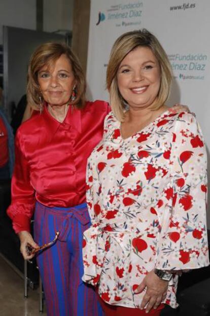 Terelu Campos y María Teresa Campos tras recibir alta hospitalaria en el Madrid.