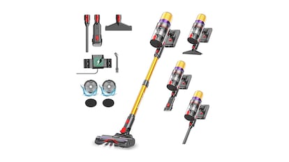 Aspiradores sin cable sobre fondo blanco.