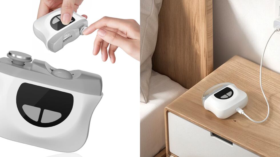 Cortauñas eléctrico que se activa con un solo botón.