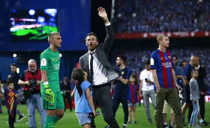 Luis Enrique després del seu últim partit com a entrenador del Barça.