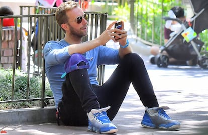 Chris Martin en un momento de descanso en Anaheim, en las proximidades de Los Ángeles.