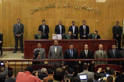 La Corte durante el juicio por la masacre de Port Said.