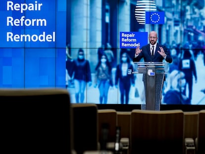 El presidente del Consejo Europeo, Charles Michel, este viernes en Bruselas.