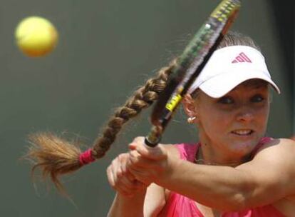 Anna Chakvetadze, ayer durante su partido contra la japonesa Sugiyama.