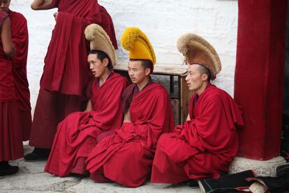 Monjes budistas en el monasterio de Labrang.