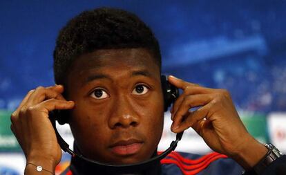 David Alaba, ayer en la rueda de prensa.