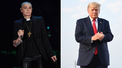 La cantante Sinead O’Connor y el expresidente de EE UU Donald Trump.