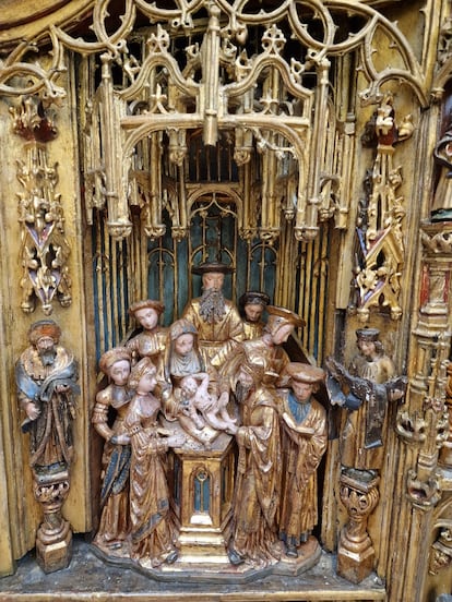 Detalle del retablo del siglo XVI recuperado en la Operación Altarpiece, en una imagen cedida por la Guardia Civil.