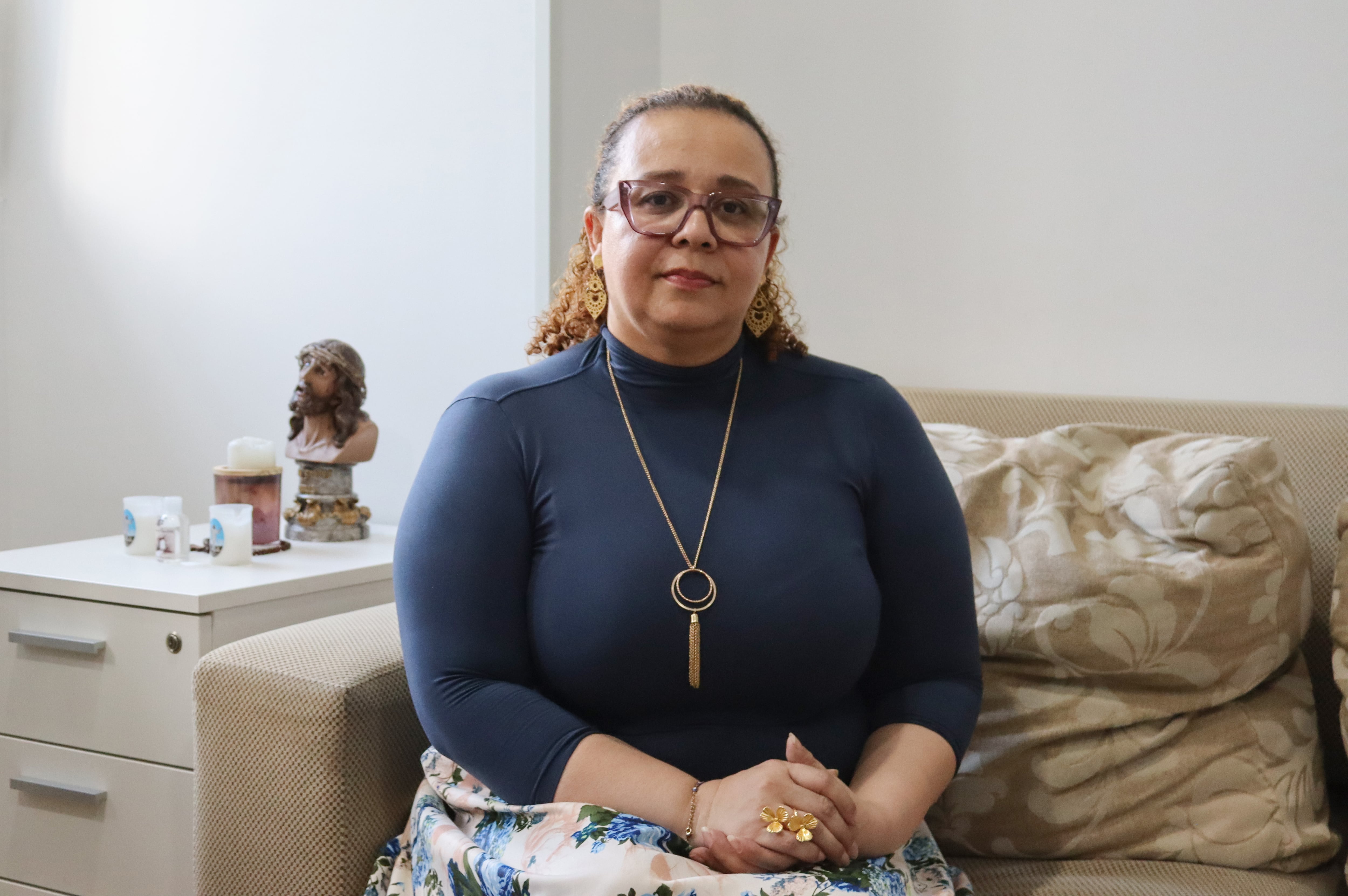 Eliana Rodríguez durante una entrevista en su casa en Alcalá de Henares.