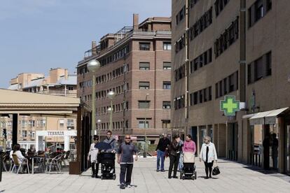 Una de las calles del PAU de Sanchinarro, el nuevo barrio del distrito madrileño de Hortaleza