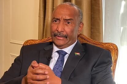 Sudan's General Abdel-Fattah Burhan answers questions during an interview, on Sept. 22, 2022, in New York