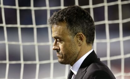 Luis Enrique, al final del partido ante el Celta.