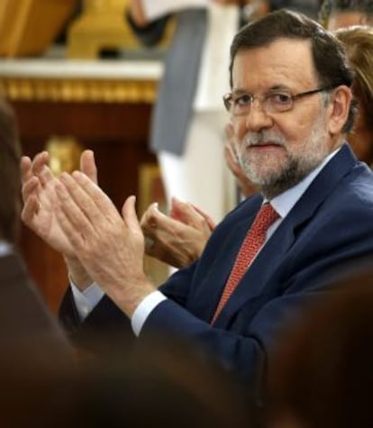 El presidente del Gobierno, Mariano Rajoy, durante la presentación hoy del Marco de Actuación para las Personas Mayores del Ejecutivo.