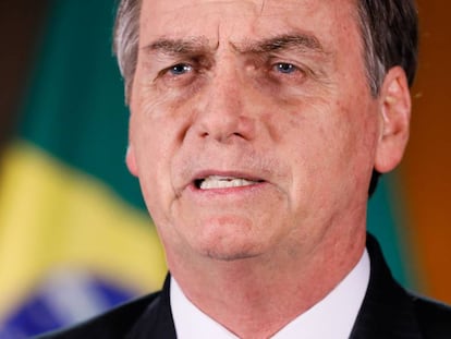 Bolsonaro durante o pronunciamento.