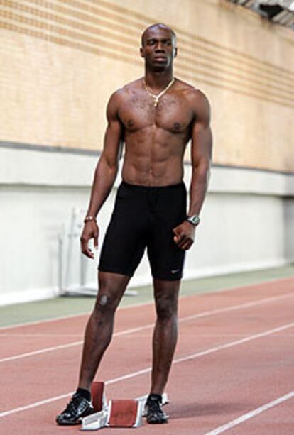 Obikwelu, en la pista de entrenamiento del CSD en Madrid.