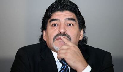 Diego Armando Maradona, en una conferencia de prensa.