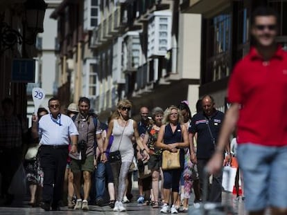 Turistas en el centro de M&aacute;laga.