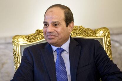 El presidente Abdelfat&aacute; al Sisi en el palacio de Ittihadia