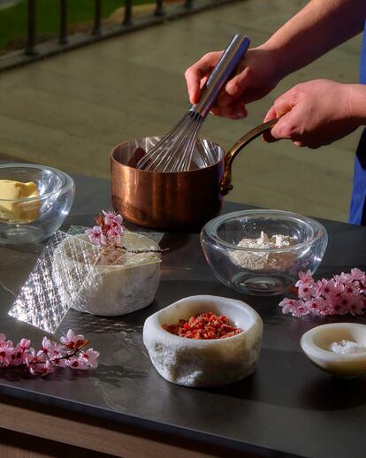 Detalle de los ingredientes utilizados por Iván Cerdeño para la elaboración de sus croquetas.