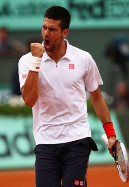 Djokovic celebra un punto.