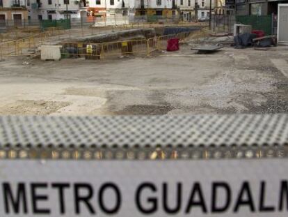 Obras del metro de Málaga en los Callejones del Perchel.