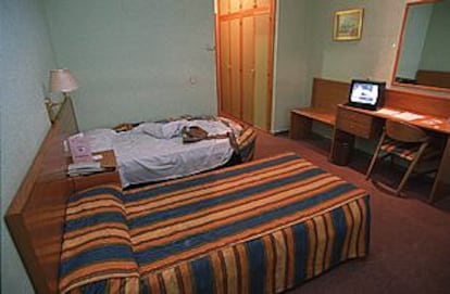 Habitación 111 del hotel Diana Cazadora, en Barajas (Madrid) donde durmió Mohamed Atta.