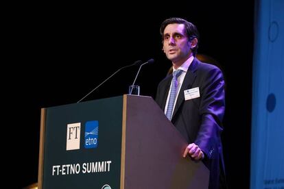 El presidente de Telefónica, José María Álvarez-Pallete, en la FT-ETNO Summit 18.