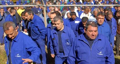 Concentración de trabajadores de Delphi.