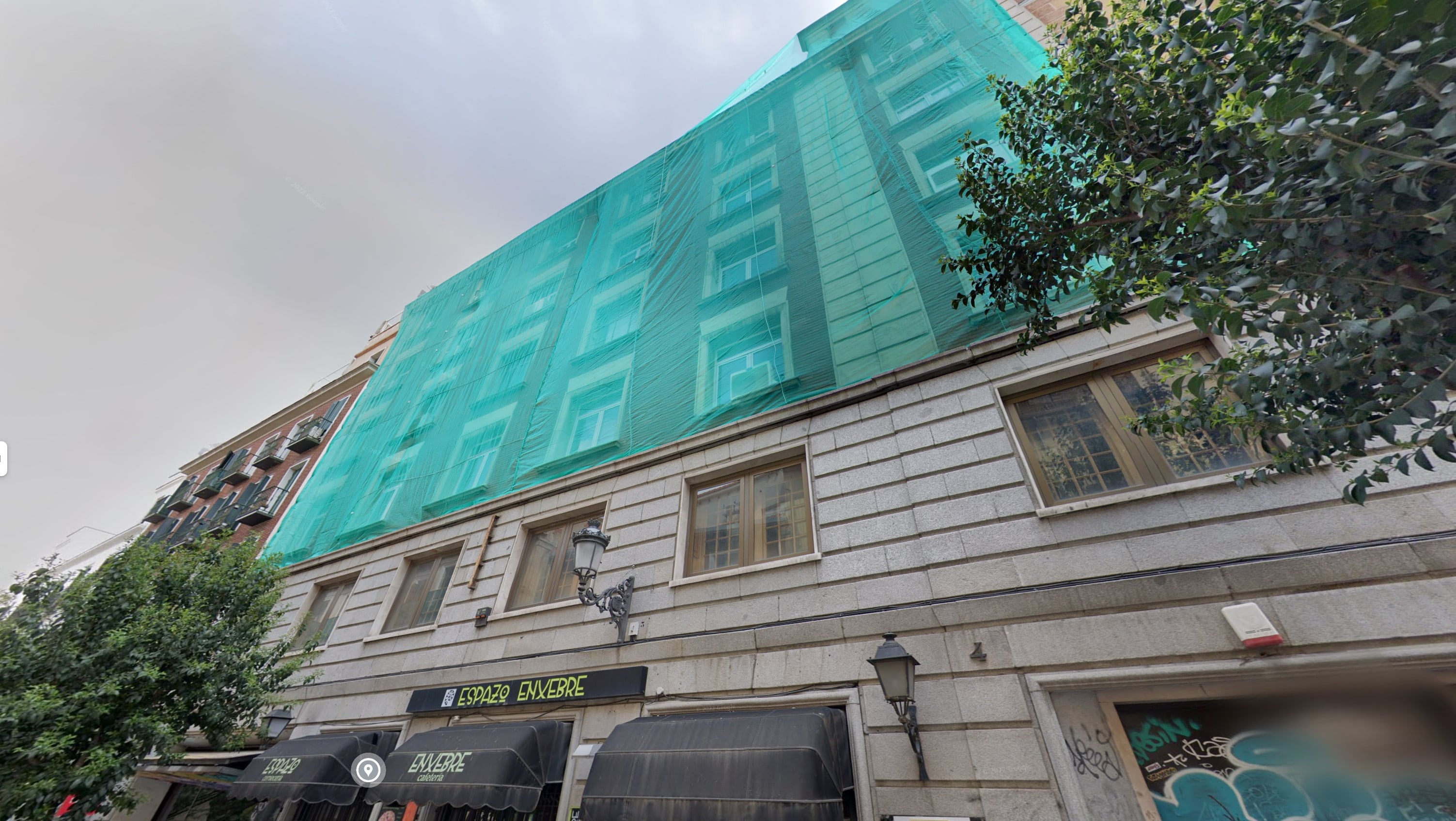 Captura de Google Maps del edificio, en la calle de las Hileras, 4, en Madrid.