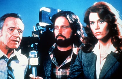 Imagen de promoción de 'El síndrome de China', con Jack Lemmon, Michael Douglas y Jane Fonda.