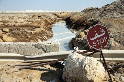 Salinas de Kalya, en el extremo norte del mar Muerto, en el valle del Jordán de Cisjordania.